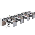 ArvionFurn Office Workstation Desk with Privacy Screens & Storage, Single to Multi-Person Options