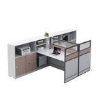 ArvionFurn Office Workstation Desk with Privacy Screens & Storage, Single to Multi-Person Options