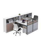 ArvionFurn Office Workstation Desk with Privacy Screens & Storage, Single to Multi-Person Options