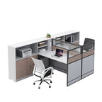ArvionFurn Office Workstation Desk with Privacy Screens & Storage, Single to Multi-Person Options