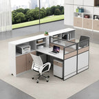 ArvionFurn Office Workstation Desk with Privacy Screens & Storage, Single to Multi-Person Options