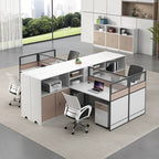 ArvionFurn Office Workstation Desk with Privacy Screens & Storage, Single to Multi-Person Options