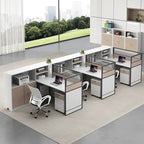 ArvionFurn Office Workstation Desk with Privacy Screens & Storage, Single to Multi-Person Options