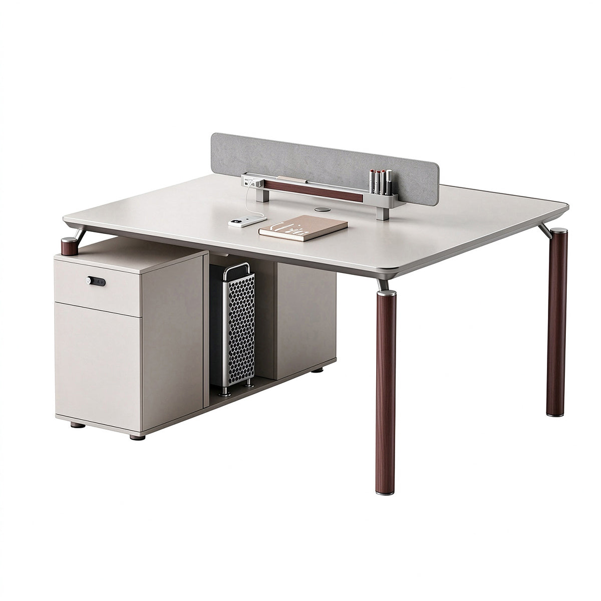 ArvionFurn Team Office Desk Set for 2, 4 or 6 People, Red or Gray Staff Workstation Furniture