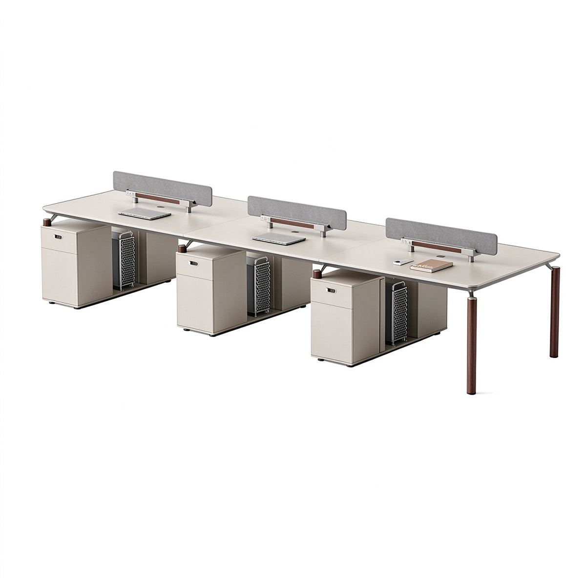 ArvionFurn Team Office Desk Set for 2, 4 or 6 People, Red or Gray Staff Workstation Furniture