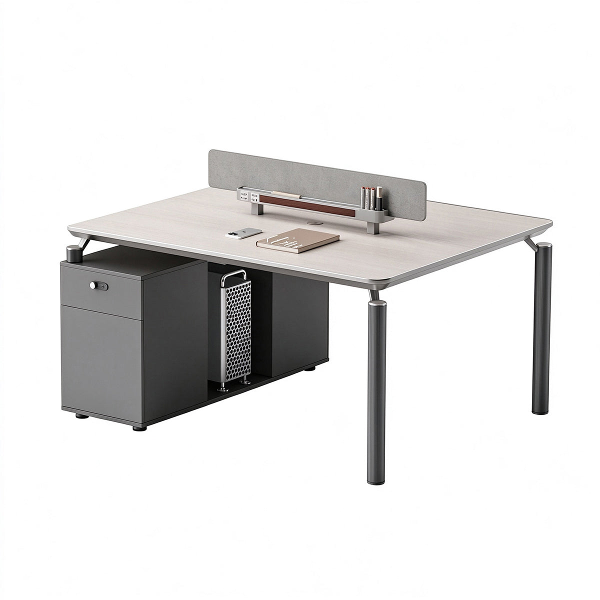 ArvionFurn Team Office Desk Set for 2, 4 or 6 People, Red or Gray Staff Workstation Furniture