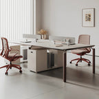 ArvionFurn Team Office Desk Set for 2, 4 or 6 People, Red or Gray Staff Workstation Furniture