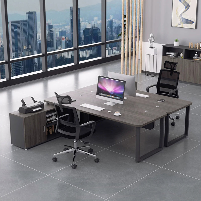 ArvionFurn L-Shaped Office Desk with Storage Side Cabinet, 120–200cm, Multiple Colors