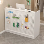 ArvionFurn DIY Pegboard Checkout Counter with Lockable Drawers, 60–120cm, Silent-Glide Storage