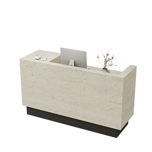Vintage Reception Desk Counter 100–240cm Solid Wood Construction