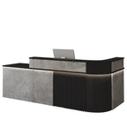 ArvionFurn L-Shaped Lacquer Reception Counter with LED Lighting, 120–420cm, Custom Logo