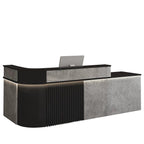 ArvionFurn L-Shaped Lacquer Reception Counter with LED Lighting, 120–420cm, Custom Logo