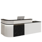 ArvionFurn L-Shaped Lacquer Reception Counter with LED Lighting, 120–420cm, Custom Logo