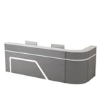 ArvionFurn L-Shaped Lacquer Reception Desk with LED Lighting, Lockable Drawers & Large Storage, 120–420cm