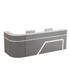 ArvionFurn L-Shaped Lacquer Reception Desk with LED Lighting, Lockable Drawers & Large Storage, 120–420cm