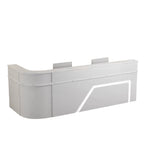 ArvionFurn L-Shaped Lacquer Reception Desk with LED Lighting, Lockable Drawers & Large Storage, 120–420cm