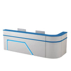 ArvionFurn L-Shaped Lacquer Reception Desk with LED Lighting, Lockable Drawers & Large Storage, 120–420cm