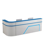ArvionFurn L-Shaped Lacquer Reception Desk with LED Lighting, Lockable Drawers & Large Storage, 120–420cm