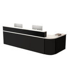 ArvionFurn L-Shaped Corner Reception Counter with LED Lighting & Lockable Drawer, 120–400cm