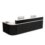ArvionFurn L-Shaped Corner Reception Counter with LED Lighting & Lockable Drawer, 120–400cm