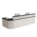 ArvionFurn L-Shaped Corner Reception Counter with LED Lighting & Lockable Drawer, 120–400cm