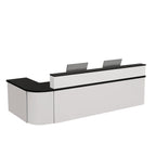 ArvionFurn L-Shaped Corner Reception Counter with LED Lighting & Lockable Drawer, 120–400cm