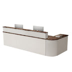 ArvionFurn L-Shaped Corner Reception Counter with LED Lighting & Lockable Drawer, 120–400cm