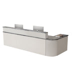 ArvionFurn L-Shaped Corner Reception Counter with LED Lighting & Lockable Drawer, 120–400cm