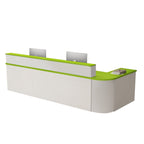 ArvionFurn L-Shaped Corner Reception Counter with LED Lighting & Lockable Drawer, 120–400cm