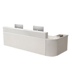 ArvionFurn L-Shaped Corner Reception Counter with LED Lighting & Lockable Drawer, 120–400cm