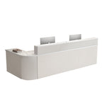 ArvionFurn L-Shaped Corner Reception Counter with LED Lighting & Lockable Drawer, 120–400cm