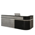 ArvionFurn Modern Corner Checkout & Service Counter with LED Accent Lighting, 120–450cm