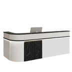 ArvionFurn Modern Corner Checkout & Service Counter with LED Accent Lighting, 120–450cm