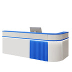 ArvionFurn Modern Corner Checkout & Service Counter with LED Accent Lighting, 120–450cm