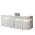 ArvionFurn Modern Corner Checkout & Service Counter with LED Accent Lighting, 120–450cm