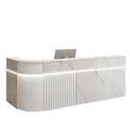 ArvionFurn Modern Corner Checkout & Service Counter with LED Accent Lighting, 120–450cm