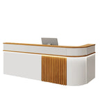 ArvionFurn Modern Corner Checkout & Service Counter with LED Accent Lighting, 120–450cm