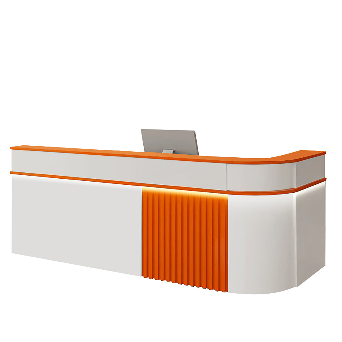 ArvionFurn Modern Corner Checkout & Service Counter with LED Accent Lighting, 120–450cm