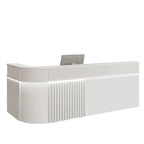 ArvionFurn Modern Corner Checkout & Service Counter with LED Accent Lighting, 120–450cm