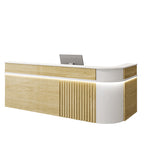 ArvionFurn Modern Corner Checkout & Service Counter with LED Accent Lighting, 120–450cm