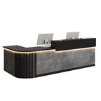 L-Shaped Reception Counter Curved Desk LED Light 120–500cm