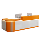 L-Shaped Reception Counter Curved Desk LED Light 120–500cm