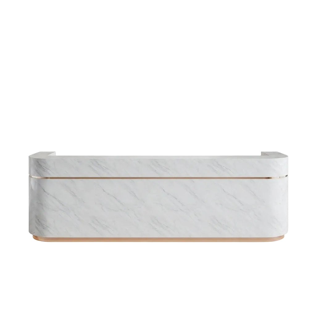 Curved Reception Desk Retail Counter Salon Front Desk 160–600cm