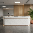 Curved Reception Desk Retail Counter Salon Front Desk 160–600cm