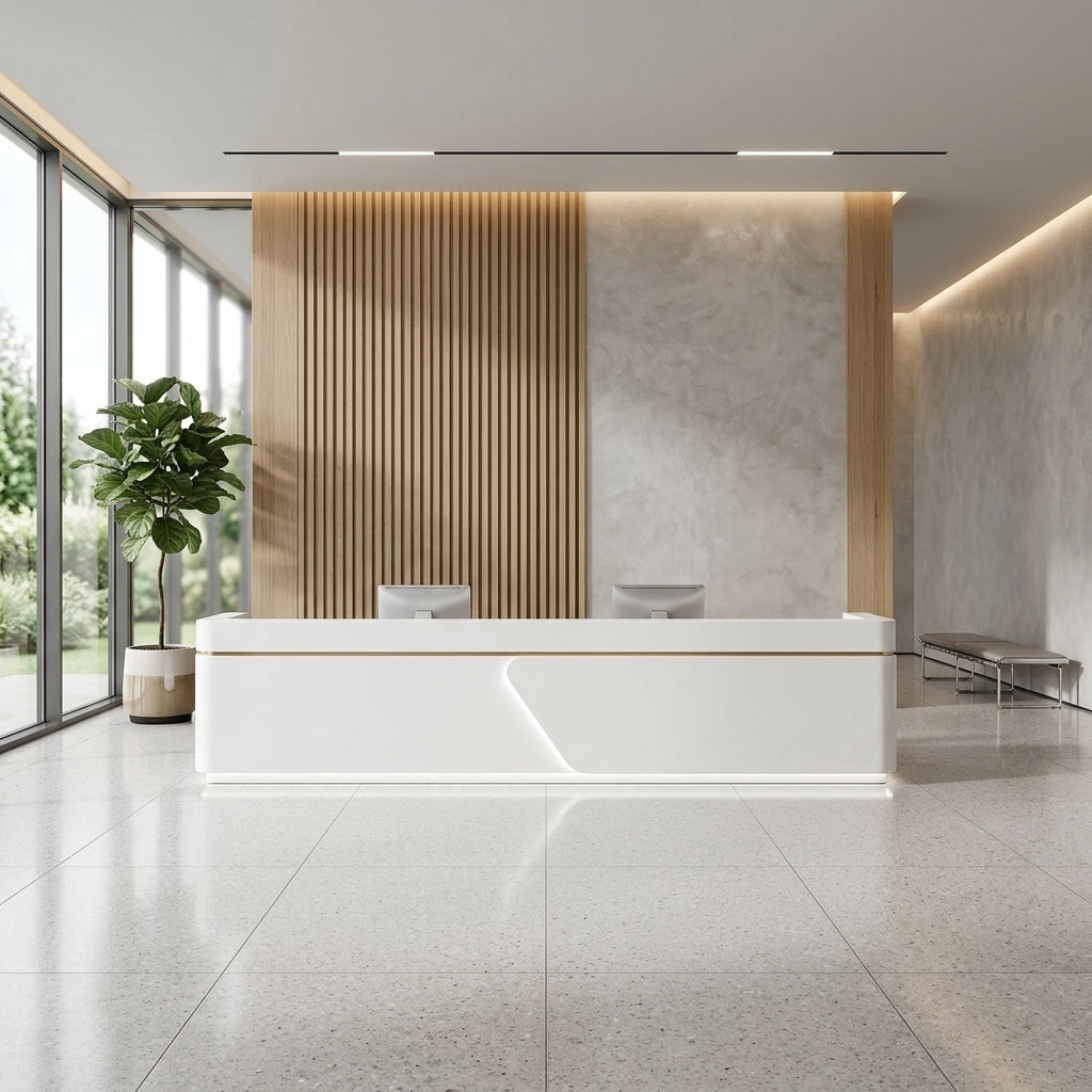 Stainless Steel Reception Desk Hotel Front Counter 120–400cm