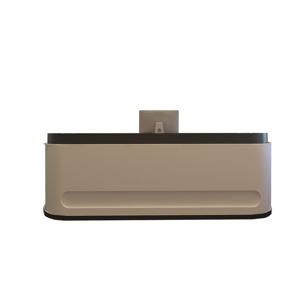 Cream Style Curved Reception Desk Retail Counter 100–400cm MDF