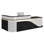 L-Shaped Curved Reception Desk Lacquer Counter 120–480cm