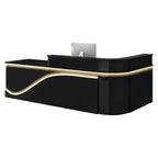L-Shaped Curved Reception Desk Lacquer Counter 120–480cm