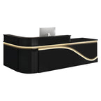 L-Shaped Curved Reception Desk Lacquer Counter 120–480cm