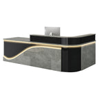 L-Shaped Curved Reception Desk Lacquer Counter 120–480cm